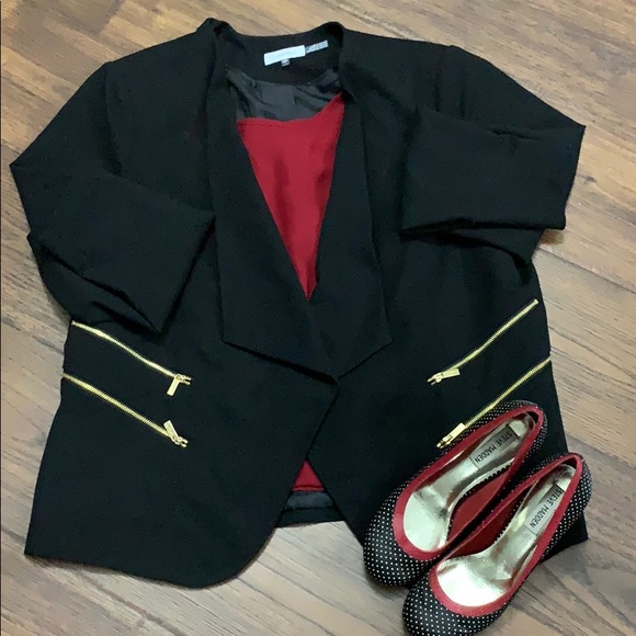 Calvin Klein Jackets & Blazers - Calvin Klein black suit jacket with gold tone zip